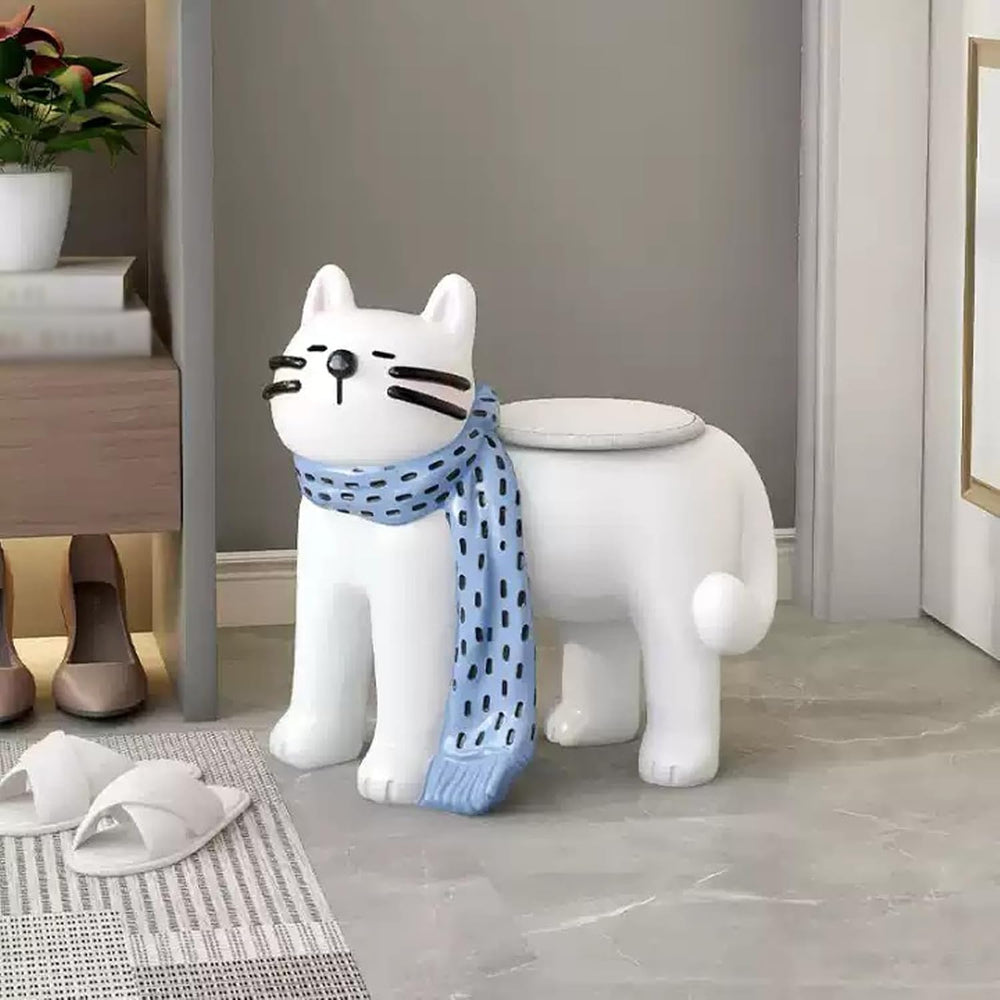 AETVRNI Adorable Cat-Shaped Side Table, 21" Lx13 Wx20 H,Animal-Shaped Re...