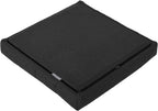 Seville Classics Cushioned Fabric Ottoman Hidden Storage Chest Footrest Chair, Padded Seat for Bedroom, Dorm, Loft, Living Room, Entryway, Hallway, Black Boucle, 15.7" Cube