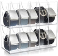 Kifmurase 2PCS Belts Organizer Acrylic Belt Storage Holder Purse Organizer for Closet with Removable Dividers, 5 Compartments Clear Belt Drawer Display and Storage Case for Ties Socks Underwear
