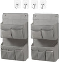 Wall Hanging Organizer – Over The Door Storage & Behind Door Organizer for Dormitory, Bathroom, Bedroom, Kitchen, Nursery, Space-Saving (Grey, 2 Pack)