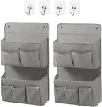 Wall Hanging Organizer – Over The Door Storage & Behind Door Organizer for Dormitory, Bathroom, Bedroom, Kitchen, Nursery, Space-Saving (Grey, 2 Pack)