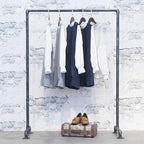 Industrial Pipe Clothing Rack 59in,Clothes Racks for Hanging Clothes,Heavy Duty Display Garment Rack