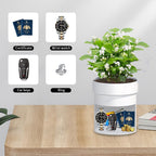 Sdstone Fireresistant Waterproof Flower Pot Diversion Safe with Key Lock,Stainless Steel Secret Hidden Safe,Perfect for Hiding The Valuables Inside Flower Pot False Bottom(White)