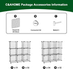 C&AHOME Wire Cube Storage, 9 - Cube Organizer Metal C Grids, Silver Gray | Modular Shelves Units, Closet Organizer, Storage Bins Shelving, Ideal for Home, Office, Living Room