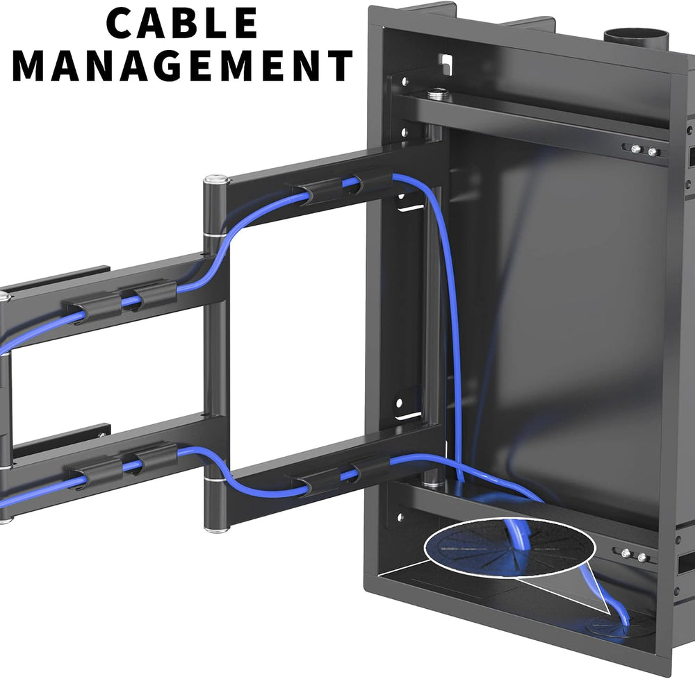 VIVO Recessed 50 to 75 inch LED LCD TV Wall Mount, Articulating Full Motion i...