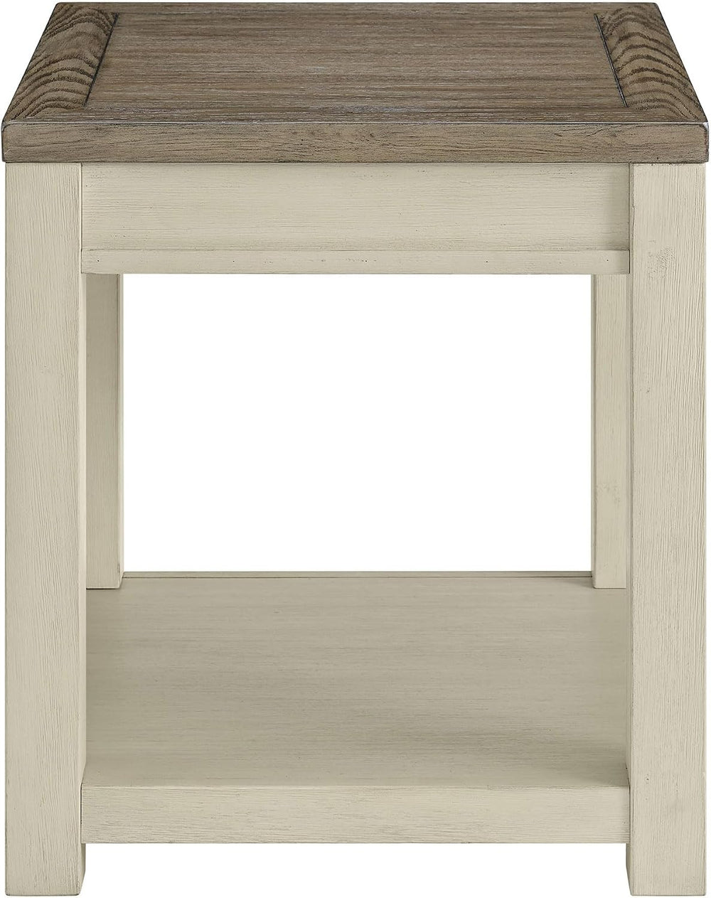 ROME + OAK Tate Farmhouse End Table, Wooden Home Accent Furniture with Shelf,...