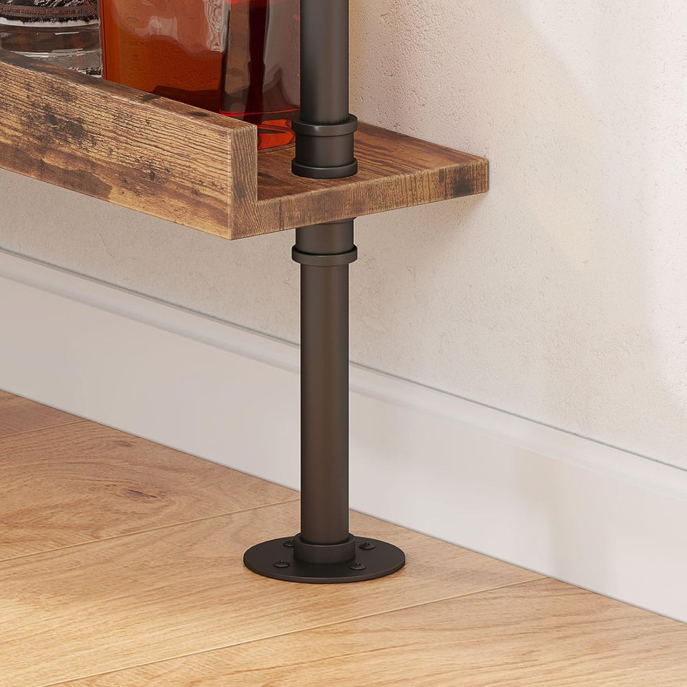 5-Tier Wall Mounted Wine Rack,31.5" W x 79" H | Industrial Pipe Bar...