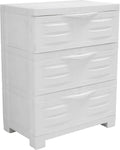 Sunnydaze 3-Tier Storage Cabinet with Drawers - Indoor or Garage Plastic Storage Drawers Organizer - 29.5" H - Garage, Office, Home, Laundry Room - Speckled White