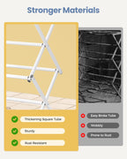 APEXCHASER Oversize Clothes Drying Rack, 3-Tier Drying Rack Clothing, Expandable Metal Laundry Drying Rack, Air Drying Rack, Clothes Rack, No install, 24lb Capacity, 14.9" D x 29.3" W x 39.3" H, White