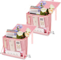 Bedside Caddy Bedside Storage Organizer Bedside Organizer with Power Strip Holder and 2 Adjustable Straps for Home Bunk Bed College Dorm Sofa (2 Pack Pink)