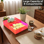 Acrylic Tea Bag Organizer and Storage Box Stackable Tea Bag Holder with Drawer for Countertop, Neon Pink