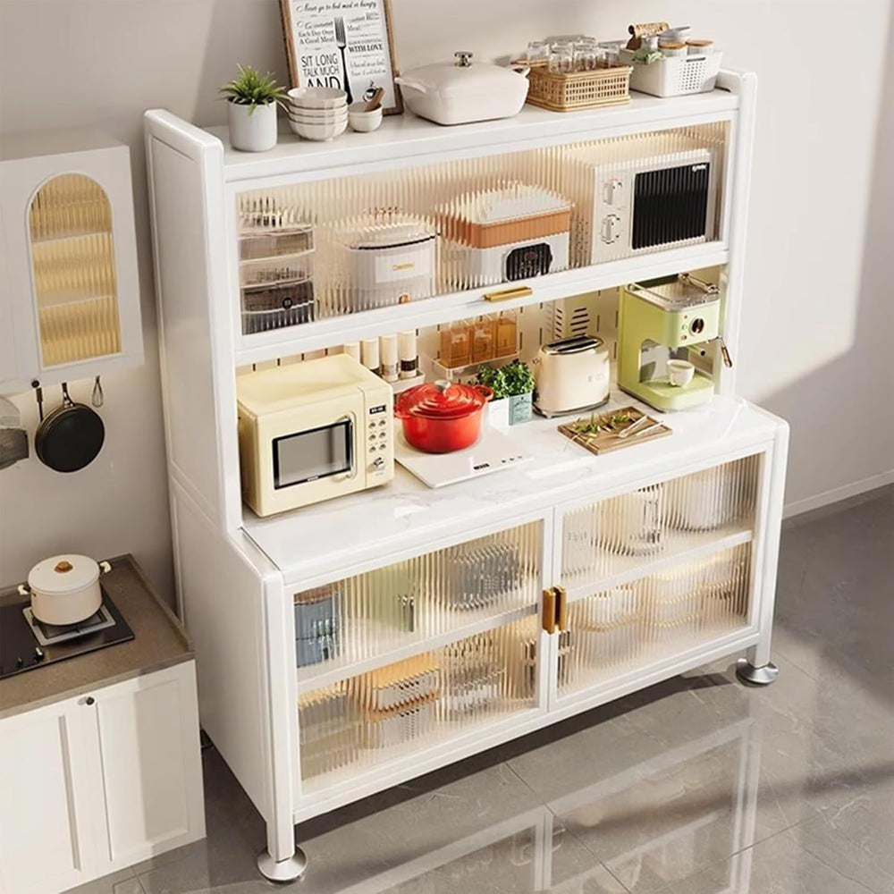 Kitchen Pantry Storage Cabinet, Modern Hutch with Storage Drawers, Coffee Bar...