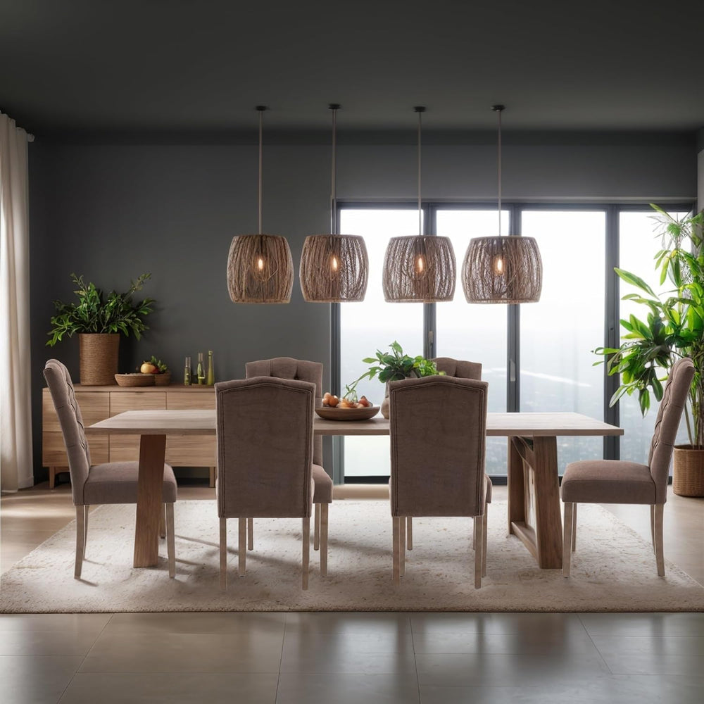 Tufted Upholstered Parsons Dining Chair Set Fabric Diner Accent Stylish Moder...