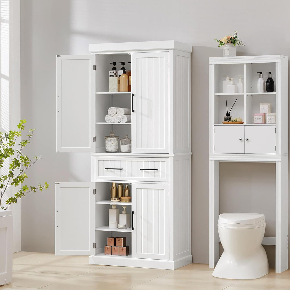 Yaheetech 72.5" H Freestanding 4-Door Kitchen Storage Cabinet,White | St...