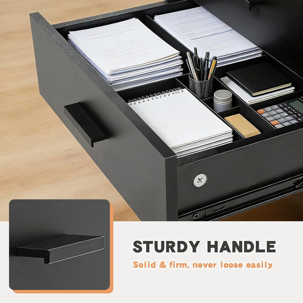 SweetGO 5 Drawer Storage Cabinet, Under Desk Organizer with Printer Stand Woo...