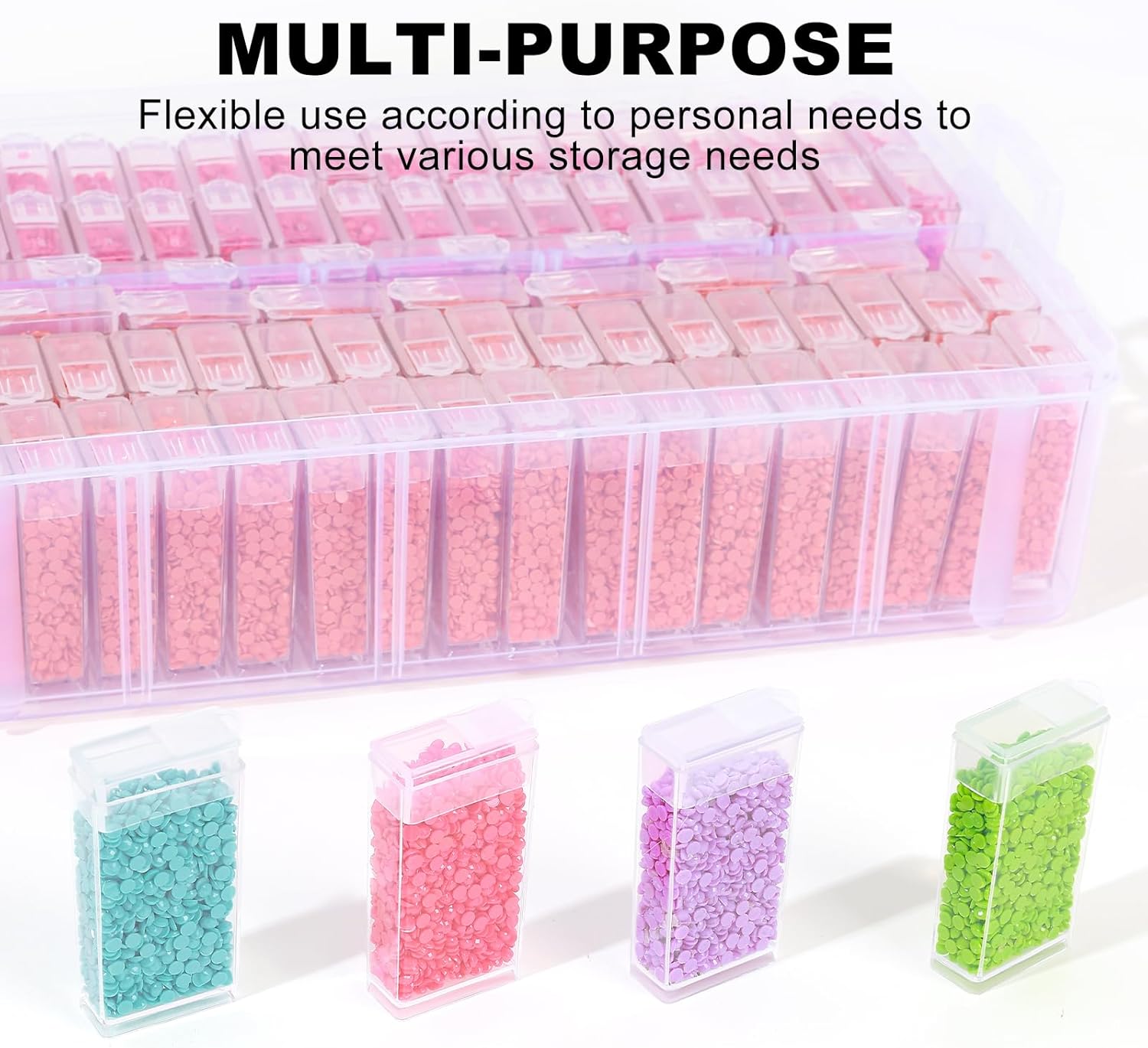 VTG Diamond Painting Storage Containers with 320 Grids Diamond Art Storage Bead Organizer Painting Accessories DIY Jewelry Craft