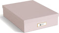 BIGSO OSKAR A4 Document Box - Storage Box with Lid and Handle - Desk Tray for Paper, Brochures & Documents - Shelf Storage Box Made of Fibreboard and Paper - Pink