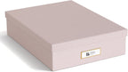 BIGSO OSKAR A4 Document Box - Storage Box with Lid and Handle - Desk Tray for Paper, Brochures & Documents - Shelf Storage Box Made of Fibreboard and Paper - Pink