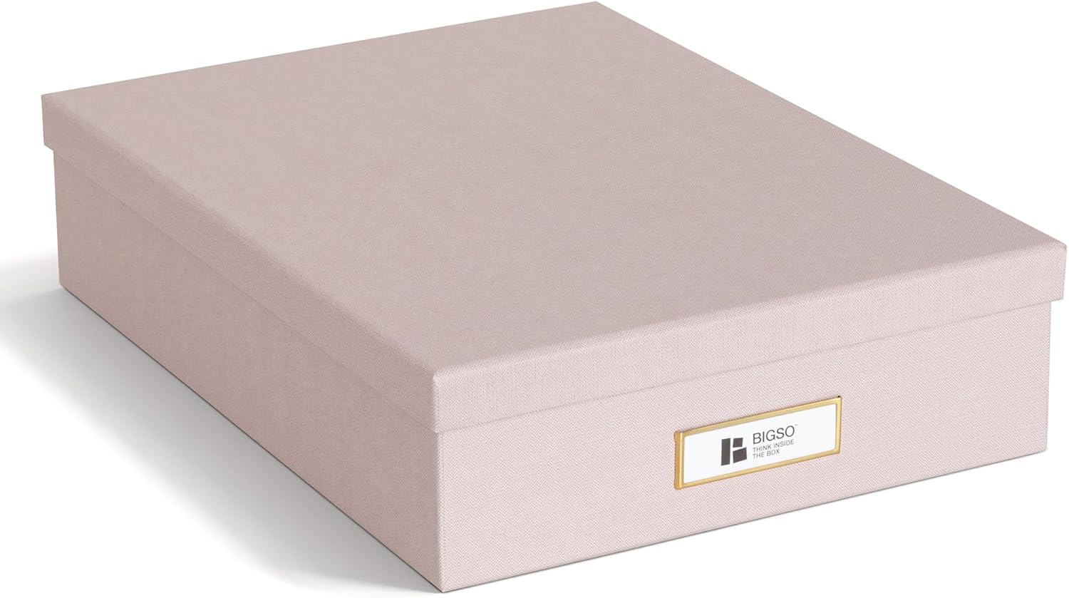 BIGSO OSKAR A4 Document Box - Storage Box with Lid and Handle - Desk Tray for Paper, Brochures & Documents - Shelf Storage Box Made of Fibreboard and Paper - Pink