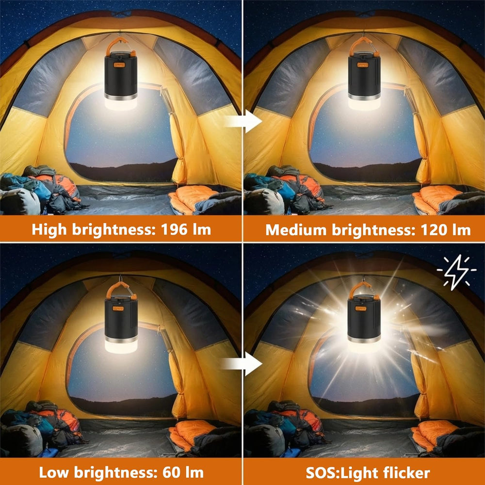 Camping Lantern for Power Outages IP65 Waterproof Camping Lights 10400mAh Por...