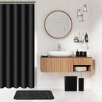 30PC Bathroom Accessories Set - Gorgeous Black Bathroom Set, Bathroom Accessory Set, Black Shower Curtain Set with Bathroom Storage