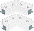 Nieifi Adhesive Corner Shower Caddy Shelf Basket Rack with Hooks, Rust Proof Stainless Steel Bathroom Shelf Shampoo Holder No Drilling (White)