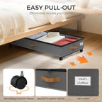Under Bed Storage with Wheels 2-Pack, 75L XXL Under the Bed Storage Containers Large, 12" Tall Adjustable Storage for Underbed with Lids, Rolling for Shoes, Clothes, Blankets (Grey)