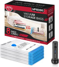 8 Pack Jumbo Vacuum Storage Bags with Portable Electric Pump,Vacuum Seal Bags for Clothing,Space Saver Bags,Comforters, Blankets, Bedding