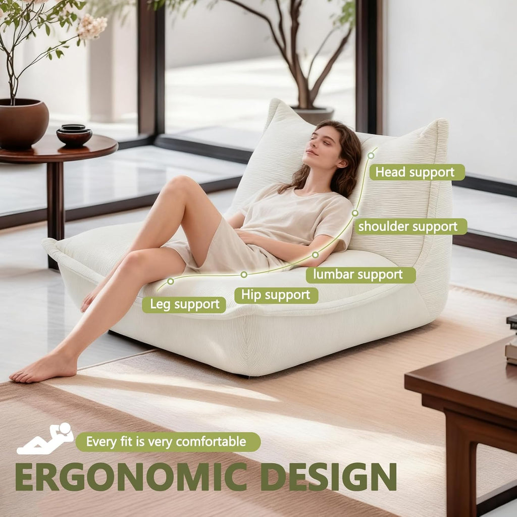 Bean Bag Chair,Memory Foam Bean Bag Chairs,Filled with High-Resilience Memory Foam,Skin Friendly Corduroy Fabric,for Living Room, Bedroom, Apartment