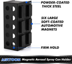 AIRTOON Magnetic Aerosol Spray Can Holder, Magnetic Bottle Holder for Garage, Workspace and Home, Black