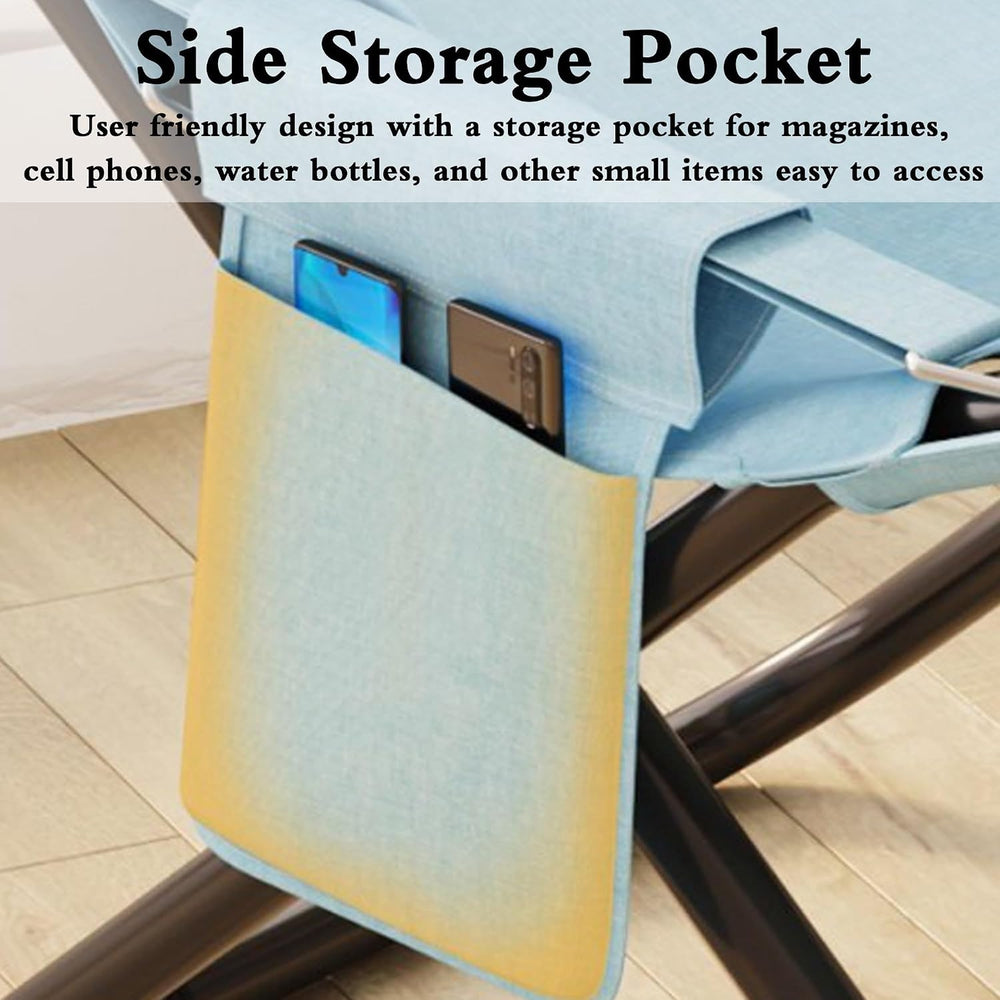 Reinforced Support Beach Chair, Soft Skin Friendly Fabric(Sky Blue)
