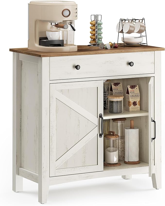 VASAGLE LIRY Collection - Buffet Cabinet, Coffee Bar Cabinet with a Drawer, A...