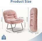 DUMOS Comfy Saucer Chair, Small Foldable Floor Chair, Fabric | Adjustable Back Support, Bedroom, Living Room, Dorm Gaming, Small Spaces Apartment, Adults, Dark Pink