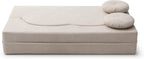 75" Convertible Folding Sofa Bed, 2-in-1 Full Size Floor Boneless Couch Bed, Loveseat sleeper Couch, Memory Foam Floor Sofa Sleeper SofaBed, Small couches for small spaces, No Assembly (Khaki)