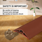 10Ft Floor Cord Cover Brown Silicone Cable Protector Easy to Install Wire Organizer and Hider for Home, Office, Garage (Brown-3m)