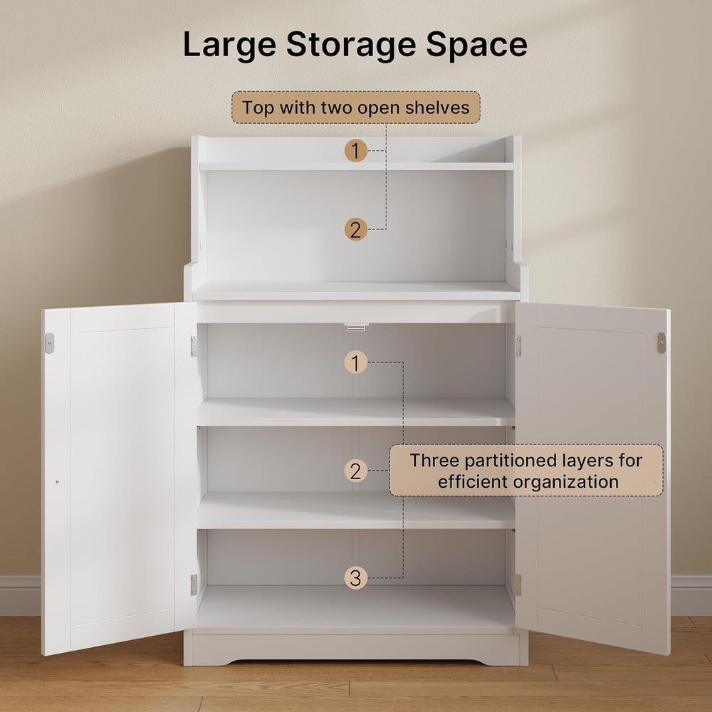 Gizoon 40" H Bathroom Storage Cabinet with 2 Adjustable Shelves, White