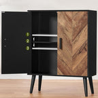Storage Cabinet with Adjustable Shelf & Doors, Sideboard Buffet Cabinet with Storage, for Dining Room, Living Room, Entryway, Black