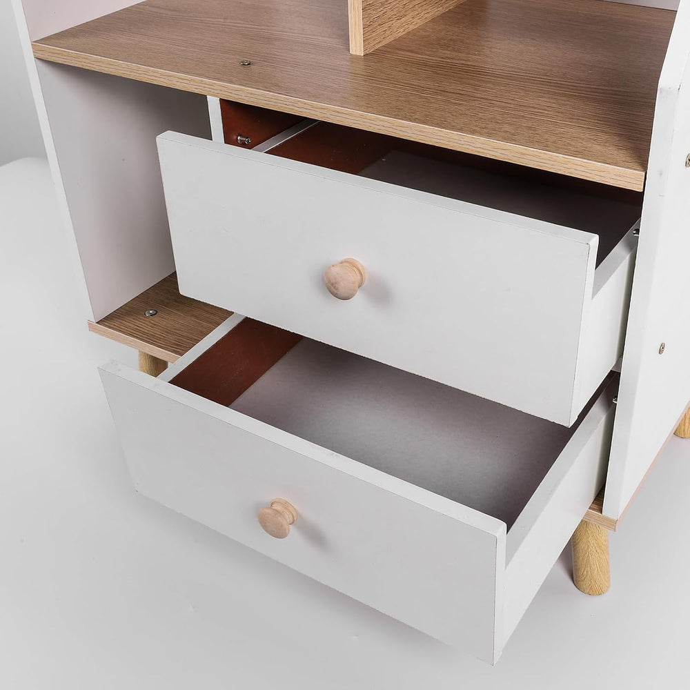 Nightstand with 2 Drawers, Modern Bedside Table Simple Bedside Storage Locker...