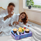 Couch Cup Holder Pillow, 5 Hole Couch Drink Holder! Keep Drinks Hand Side and Keep Temp, Prevent Spills and Use Anywhere. Cup Holder for Couch, Bed, Camping, RV, Car, Beach. Violet