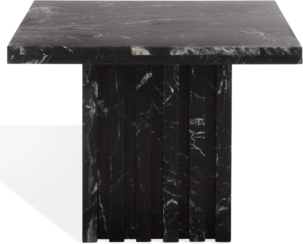 SAFAVIEH Couture Collection – Olivia Black Square Travertine Accent Table, Sc...