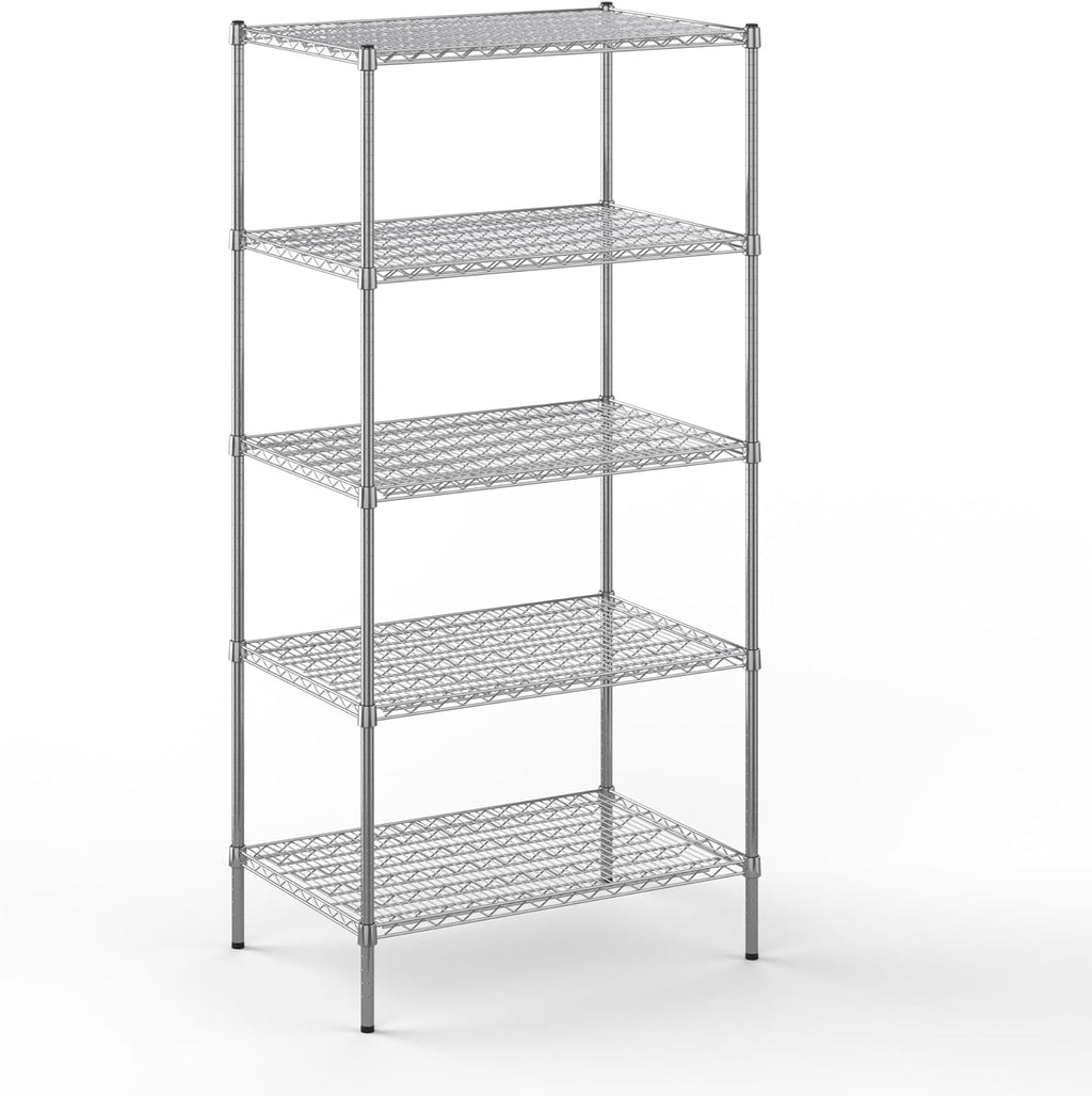24" Deep x 36" Wide x 74" Height Wire Shelving Kit | 5-Tier | NSF Commercial Storage Rack Unit
