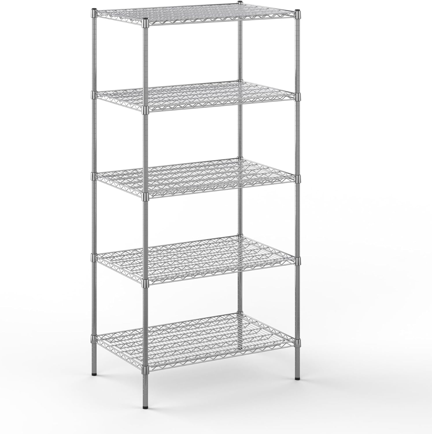 24" Deep x 36" Wide x 74" Height Wire Shelving Kit | 5-Tier | NSF Commercial Storage Rack Unit