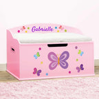 DIBSIES Personalized Creative Wonders Toy Box, Princess, 30 x 19.25 x 18 inches, Soft-Close Lid (Pink)