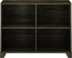 Max & Lily Modern Farmhouse 4-Shelf Bookcase, Solid Wood Bookshelves for Kids Bedroom, Barnwood Brown
