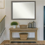Amanti Art Grey Wall Mirror 35x45 Cottage Grey Silver Rectangle Bathroom Mirror for Wall Decor Living Room, X-Large Casual Wood Frame, Hangs Horizonally and Vertically, Bathroom Decor, Beveled Edge