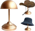 CHADWICK Freestanding Metal Hat Stand - Vintage Dome Style for Displaying Hats, Helmets, and Wigs - Elegant Golden Color