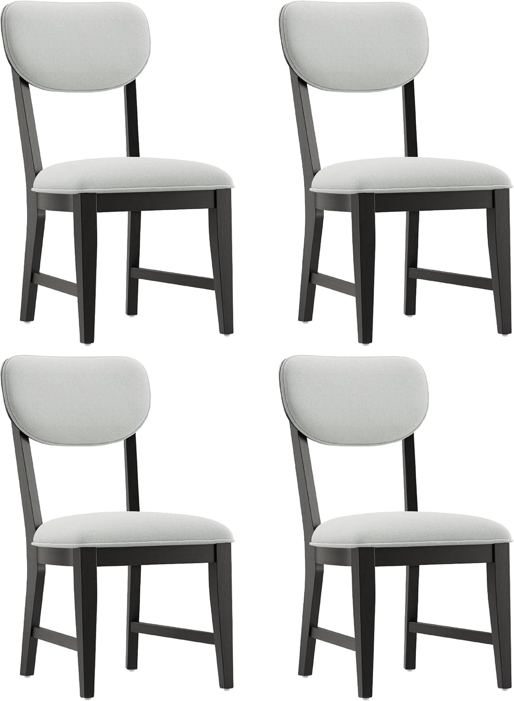 COLAMY Solid Wood Dining Chairs Set of 4, Mid Century Modern Upholstered Kitc...