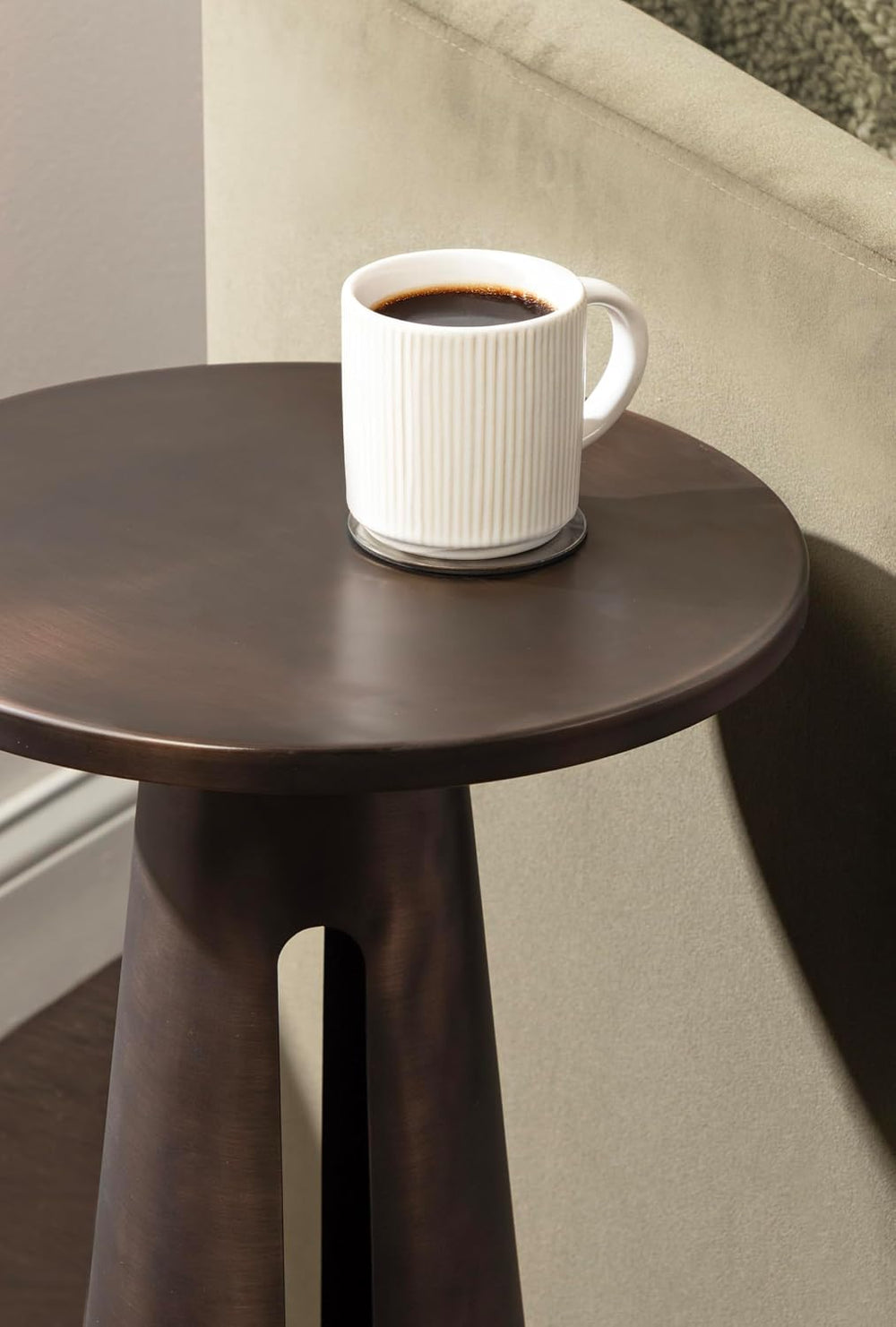 Kate and Laurel Picard Modern Metal Round Side Table, 14 x 14 x 24, Bronze, S...