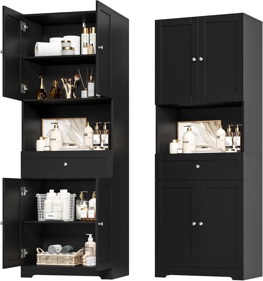 HIFIT 2 Pcs Tall Kitchen Pantry Cabinet, Large Kitchen Hutch Storage Cabinet ...