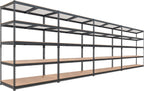 HOMEDANT 5 Tier Storage Shelves Adjustable Laminated Boltless Garage Metal Shelving Unit Heavy Duty Utility Rack Shelf Warehouse Pantry Closet Kitchen (4, (XL Deep) 48.1" W, Black)